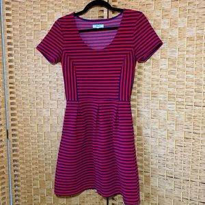 Madewell Red and Blue Striped Dress Size 4